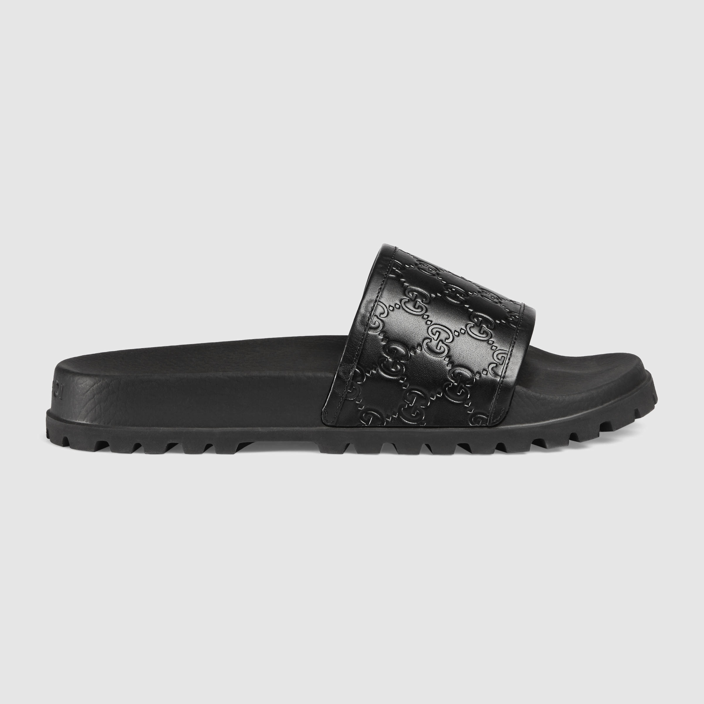 Gucci Signature Slide Sandal in Black for Men Lyst